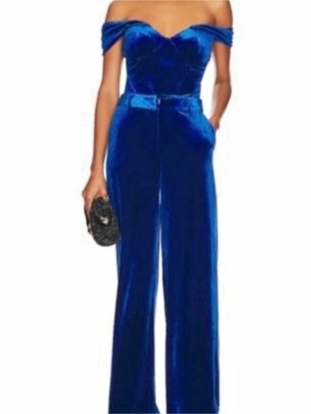 Line & Dot Revolve DU JOUR velvet PANTS IN SAPPHIRE blue